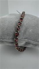 Almandine Garnet Silver-Stone Bracelet 925 Silver 2.36g